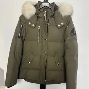 Women's Olive Green Puffer Jacket with Fur Hood